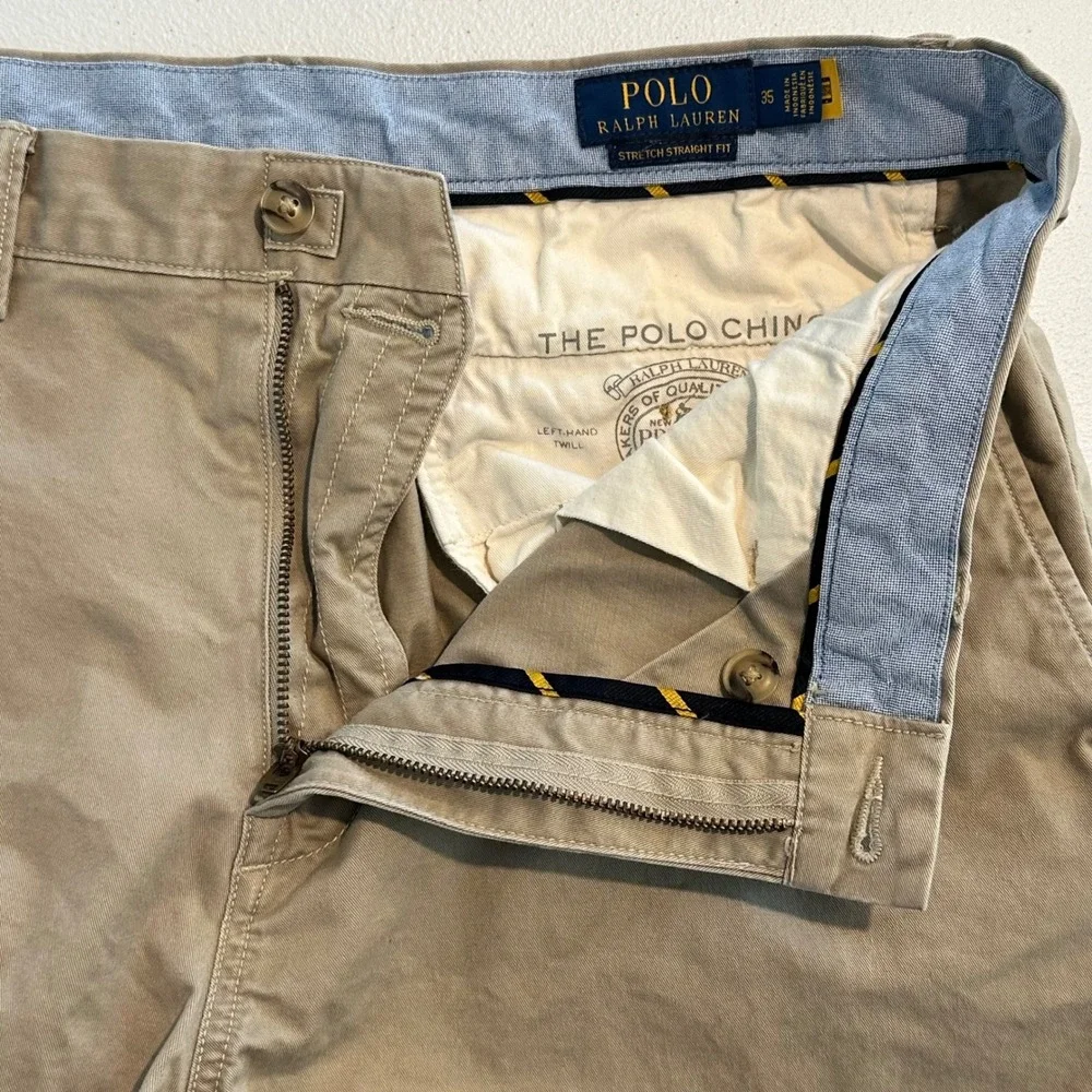 Polo Ralph Lauren Men's 35 Khaki Tan Stretch Straight Fit Chino Shorts 8